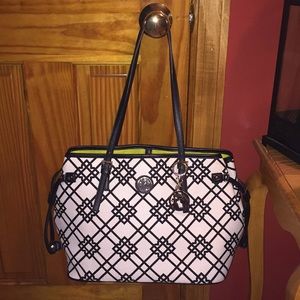 Spartina Natural Linen and Genuine Leather Tote